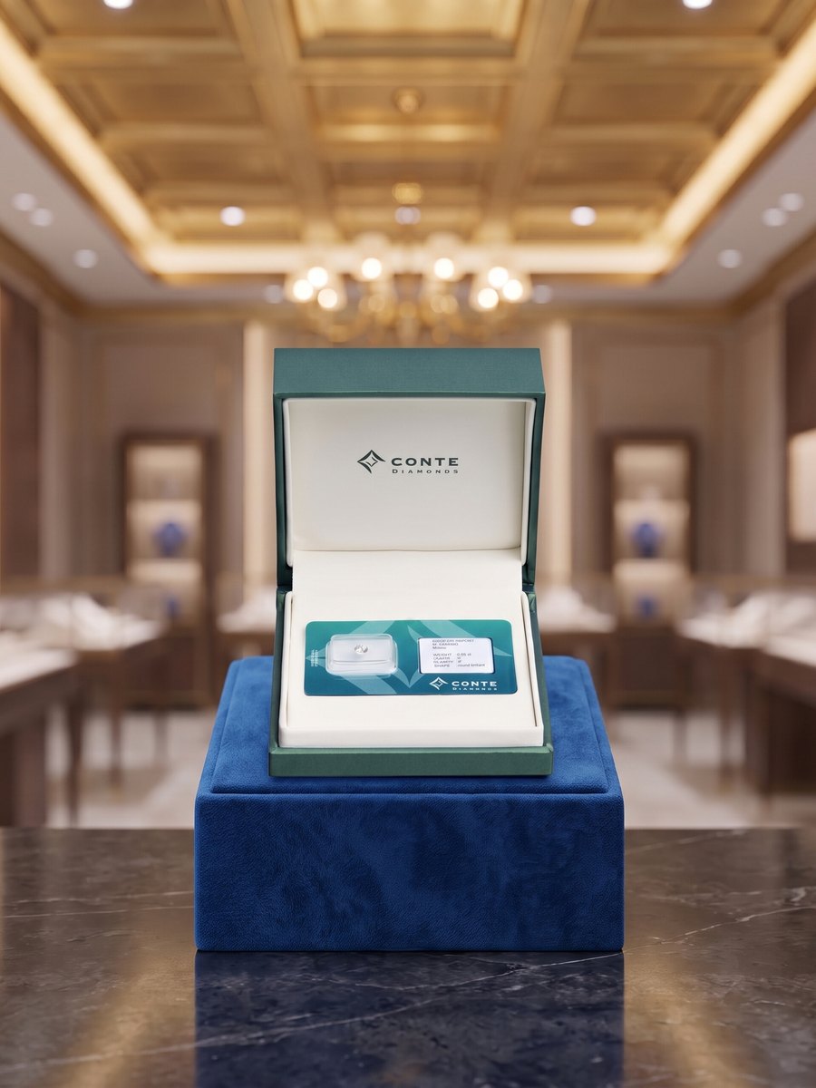 Diamante blisterato con certificato, nella confezione da regalo, disponibile da Lalinga Oro a Taranto